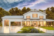 Farmhouse Style House Plan - 3 Beds 2 Baths 2577 Sq/Ft Plan #54-669 Exterior 