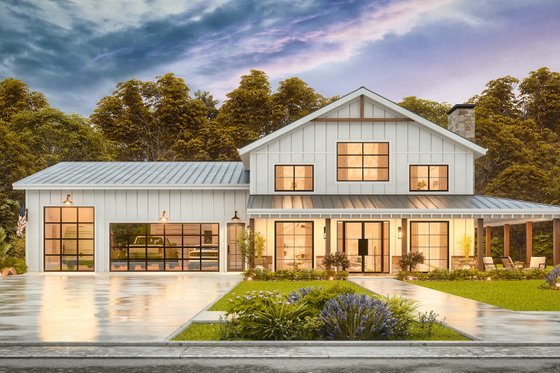 Exterior - Front Elevation 5 for Farmhouse House Plan #54-669 - 3 bed, 2 bath