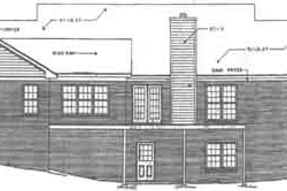 Exterior - Rear Elevation for Colonial House Plan #10-112 - 3 bed, 2 bath