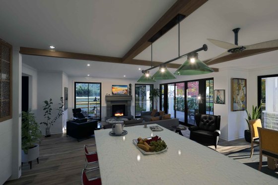 Interior - Family Room for Farmhouse House Plan #1101-2 - 5 bed, 5.5 bath