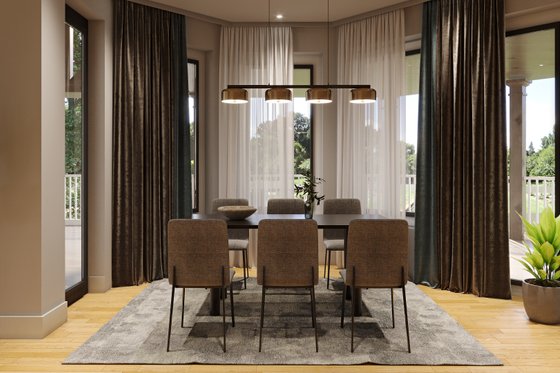 Interior - Dining Room for Craftsman House Plan #54-386 - 4 bed, 4.5 bath