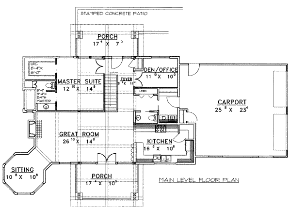 House Blueprint - Traditional Floor Plan - Main Floor Plan #117-182