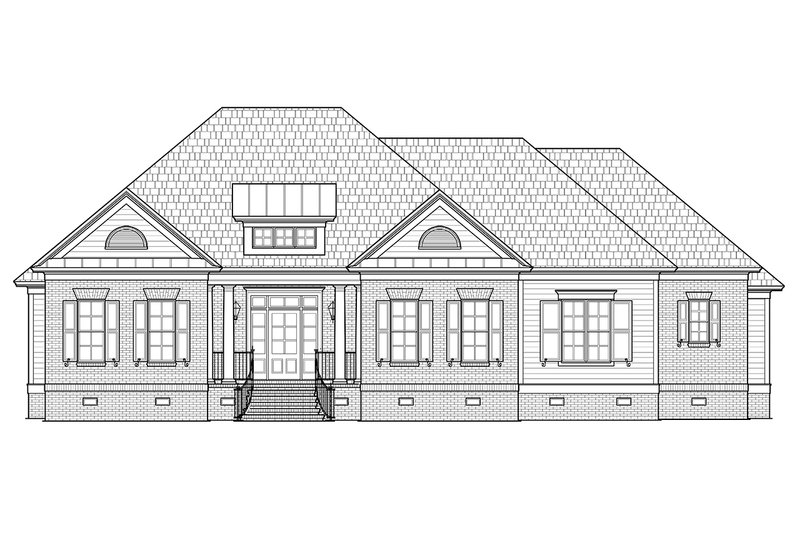 Architectural House Design - Exterior - Front Elevation 3 for Ranch House Plan #1054-25 - 3 bed, 2.5 bath