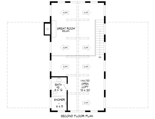 Barndominium Floor Plan - Upper Floor Plan #932-1132