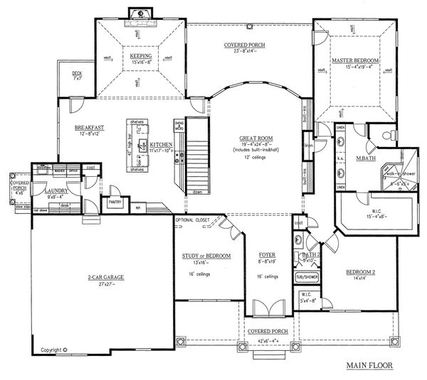 House Plan Design - European Floor Plan - Main Floor Plan #437-62