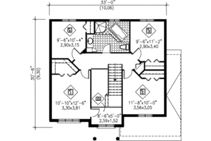 Floor Plan - Upper Floor for Contemporary House Plan #25-2164 - 4 bed, 1.5 bath