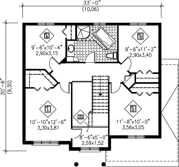 Contemporary Floor Plan - Upper Floor Plan #25-2164
