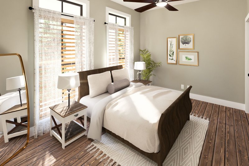 House Blueprint - Interior - Bedroom for Cottage House Plan #44-302 - 3 bed, 1 bath