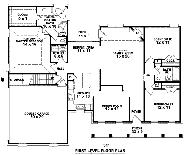 Southern Floor Plan - Main Floor Plan #81-890