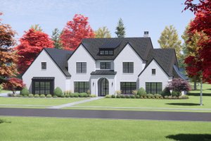 Exterior - Front Elevation 4 for European House Plan #1096-1 - 4 bed, 4.5 bath