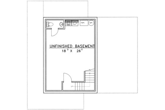 Floor Plan - Lower Floor for Country House Plan #117-453 - 2 bed, 2.5 bath