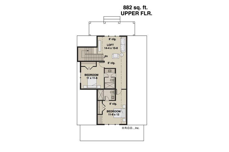 Dream House Plan - Floor Plan - Upper Floor for Farmhouse House Plan #51-1265 - 3 bed, 3.5 bath