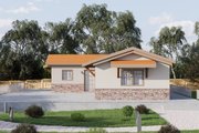 Mediterranean Style House Plan - 3 Beds 1 Baths 988 Sq/Ft Plan #1106-110 Exterior 