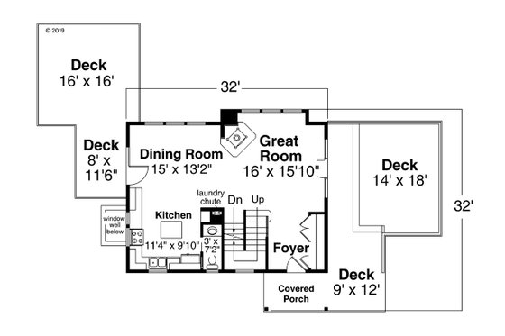Floor Plan - Main Floor for Contemporary House Plan #124-1169 - 5 bed, 3.5 bath