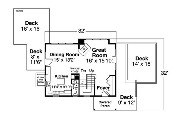 House Design - Contemporary Floor Plan - Main Floor Plan #124-1169