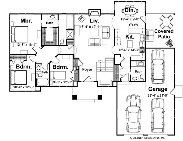 Architectural House Design - Floor Plan - Main Floor for Farmhouse House Plan #928-430 - 5 bed, 3.5 bath