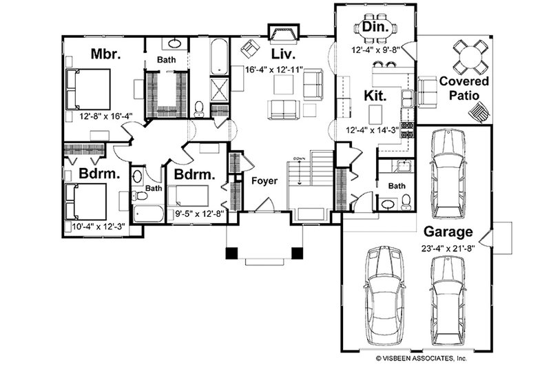 Architectural House Design - Floor Plan - Main Floor for Farmhouse House Plan #928-430 - 5 bed, 3.5 bath