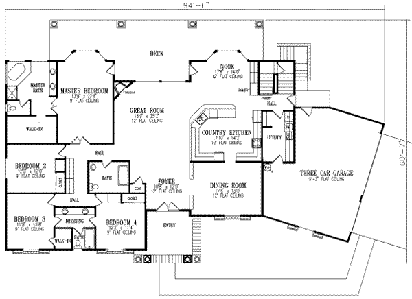 Adobe / Southwestern Floor Plan - Main Floor Plan #1-708