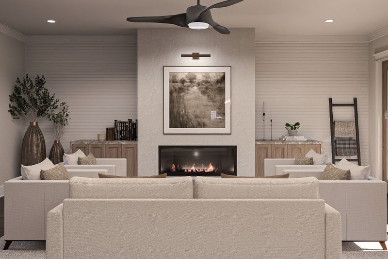 House Blueprint - Interior - Family Room 1 for Modern House Plan #455-331 - 3 bed, 3.5 bath