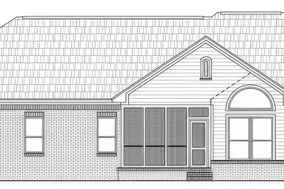 Exterior - Rear Elevation for Country House Plan #21-567 - 3 bed, 2 bath