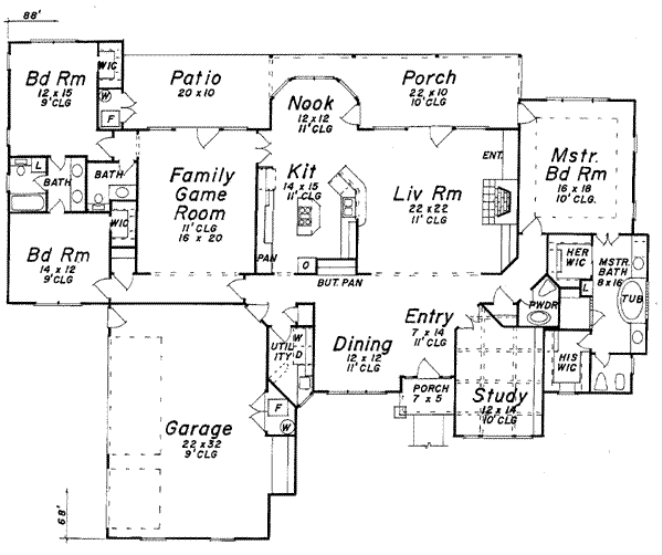 Home Plan - Traditional Floor Plan - Main Floor Plan #52-160