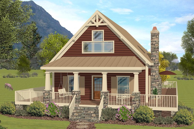 Architectural House Design - Craftsman Exterior - Front Elevation Plan #56-724