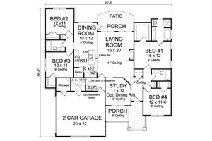 Floor Plan - Main Floor for Traditional House Plan #513-2062 - 4 bed, 3 bath