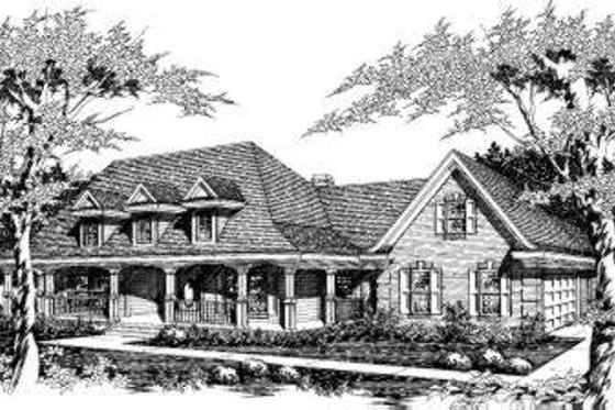 Exterior - Front Elevation for Southern House Plan #329-129 - 3 bed, 2.5 bath