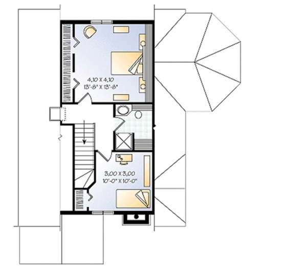 House Plan Design - Cottage Floor Plan - Upper Floor Plan #23-614