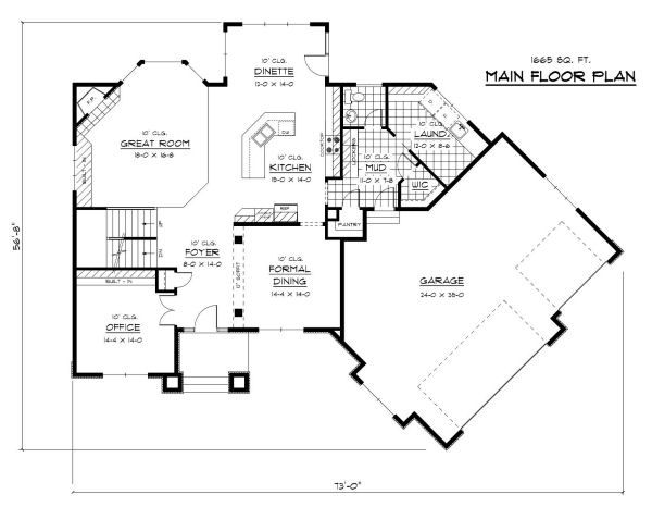 Prairie Floor Plan - Main Floor Plan #51-297