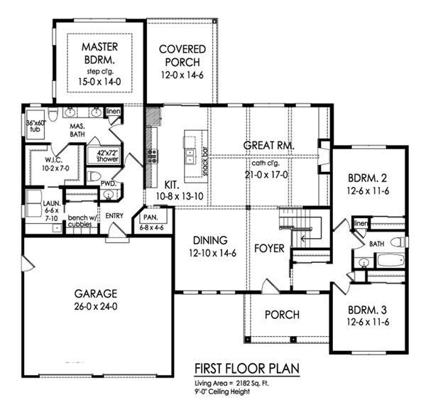 Home Plan - Ranch Floor Plan - Main Floor Plan #1010-242