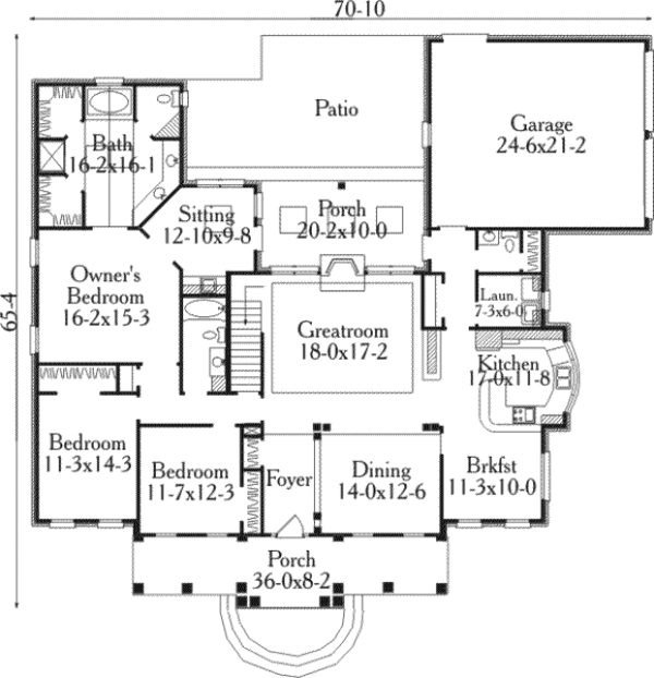 House Design - European Floor Plan - Main Floor Plan #406-188