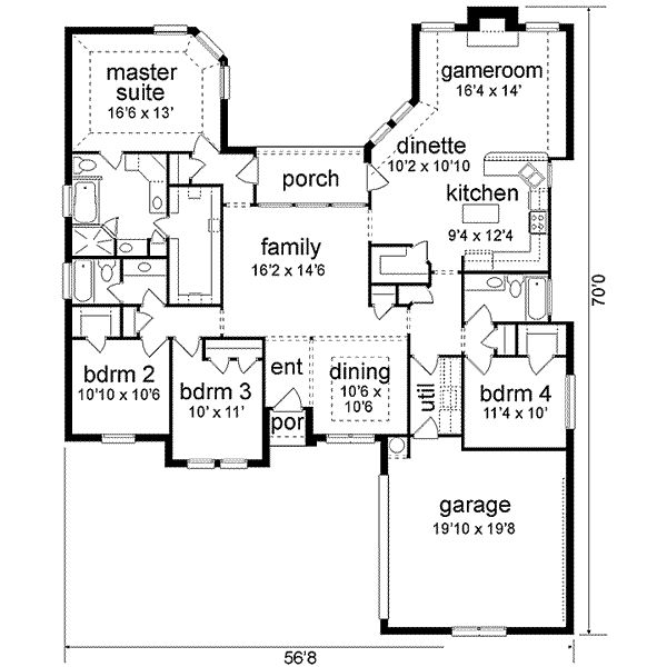 Home Plan - Traditional Floor Plan - Main Floor Plan #84-194