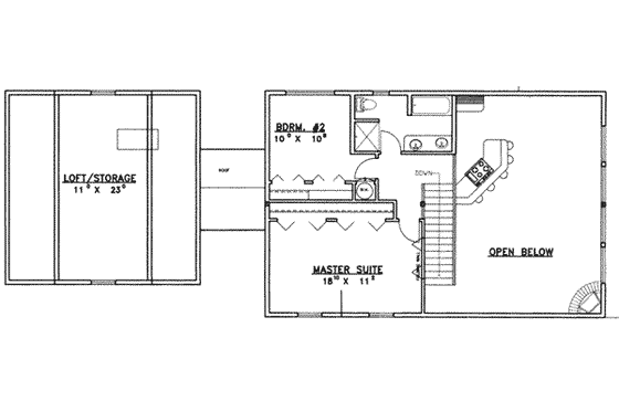 Floor Plan - Upper Floor for Traditional House Plan #117-184 - 3 bed, 2 bath