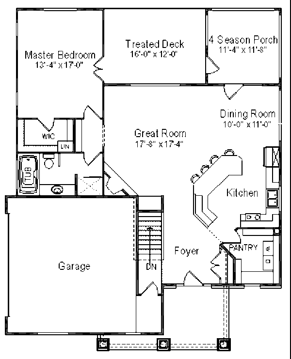 Cottage Floor Plan - Main Floor Plan #49-123