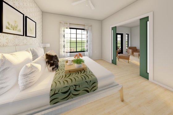 Interior - Master Bedroom 2 for Farmhouse House Plan #126-175 - 2 bed, 2 bath