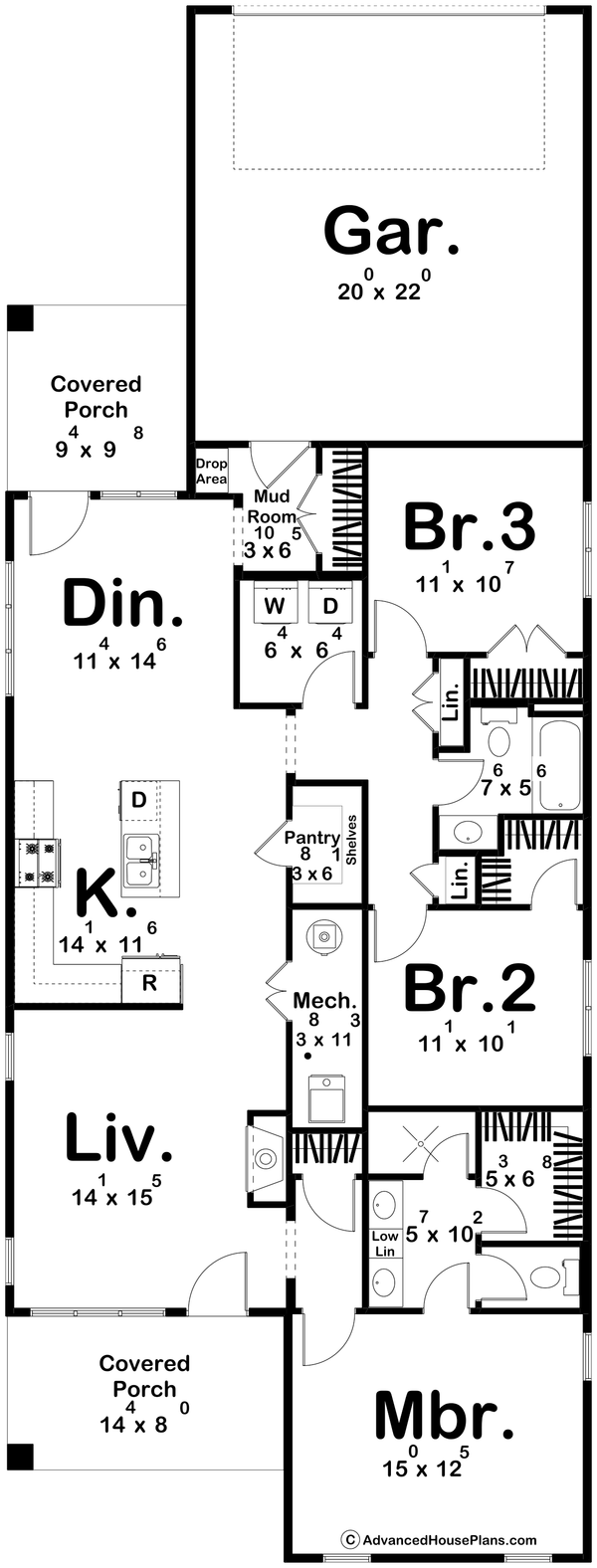 House Blueprint - Modern Floor Plan - Main Floor Plan #455-403