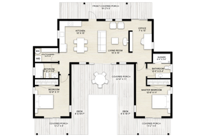 Floor Plan - Main Floor for Modern House Plan #924-17 - 2 bed, 2 bath