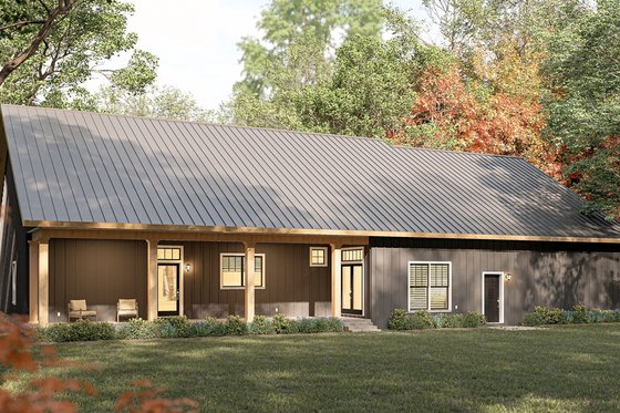 Exterior - Rear Elevation for Barndominium House Plan #44-282 - 4 bed, 3 bath