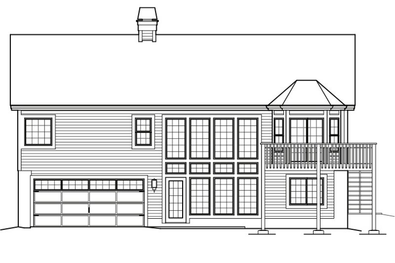 House Blueprint - 1680 square foot garage under traditional house plan