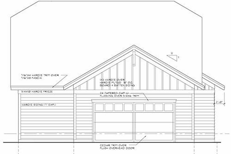 Architectural House Design - Exterior - Rear Elevation for Craftsman House Plan #51-345 - 2 bed, 1.5 bath