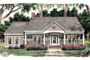 Southern Exterior - Front Elevation Plan #406-263