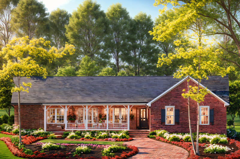 Dream House Plan - Country Exterior - Front Elevation Plan #30-290