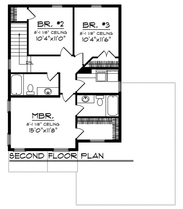Modern Floor Plan - Upper Floor Plan #70-1456