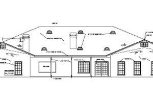 Exterior - Rear Elevation for Ranch House Plan #1-929 - 5 bed, 5.5 bath