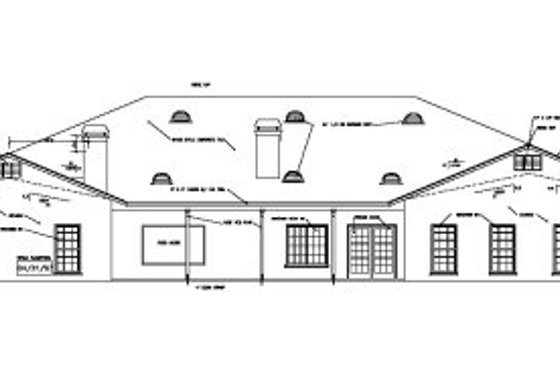 Exterior - Rear Elevation for Ranch House Plan #1-929 - 5 bed, 5.5 bath