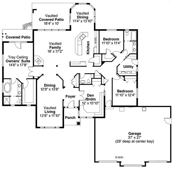 House Plan Design - Ranch Floor Plan - Main Floor Plan #124-858