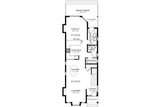 Floor Plan - Main Floor for Contemporary House Plan #1101-27 - 2 bed, 2.5 bath