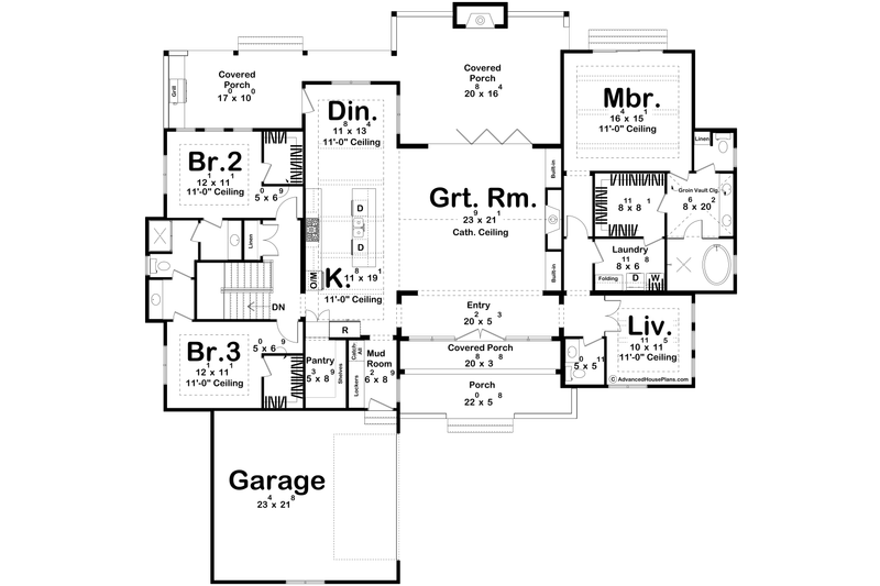 Dream House Plan - Floor Plan - Main Floor for Modern House Plan #455-325 - 3 bed, 2.5 bath