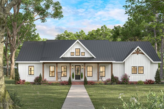 Exterior - Front Elevation 6 for Country House Plan #44-305 - 3 bed, 2 bath
